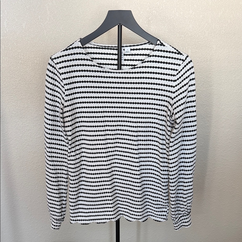 Elle Monochrome Patterned Long Sleeve Top